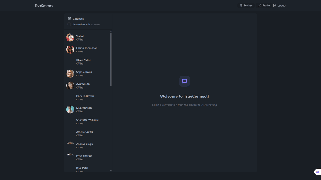 TrueConnect - A Chat App