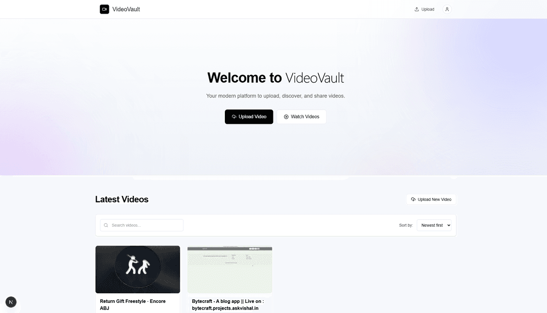VideoVault - Video Upload Platform
